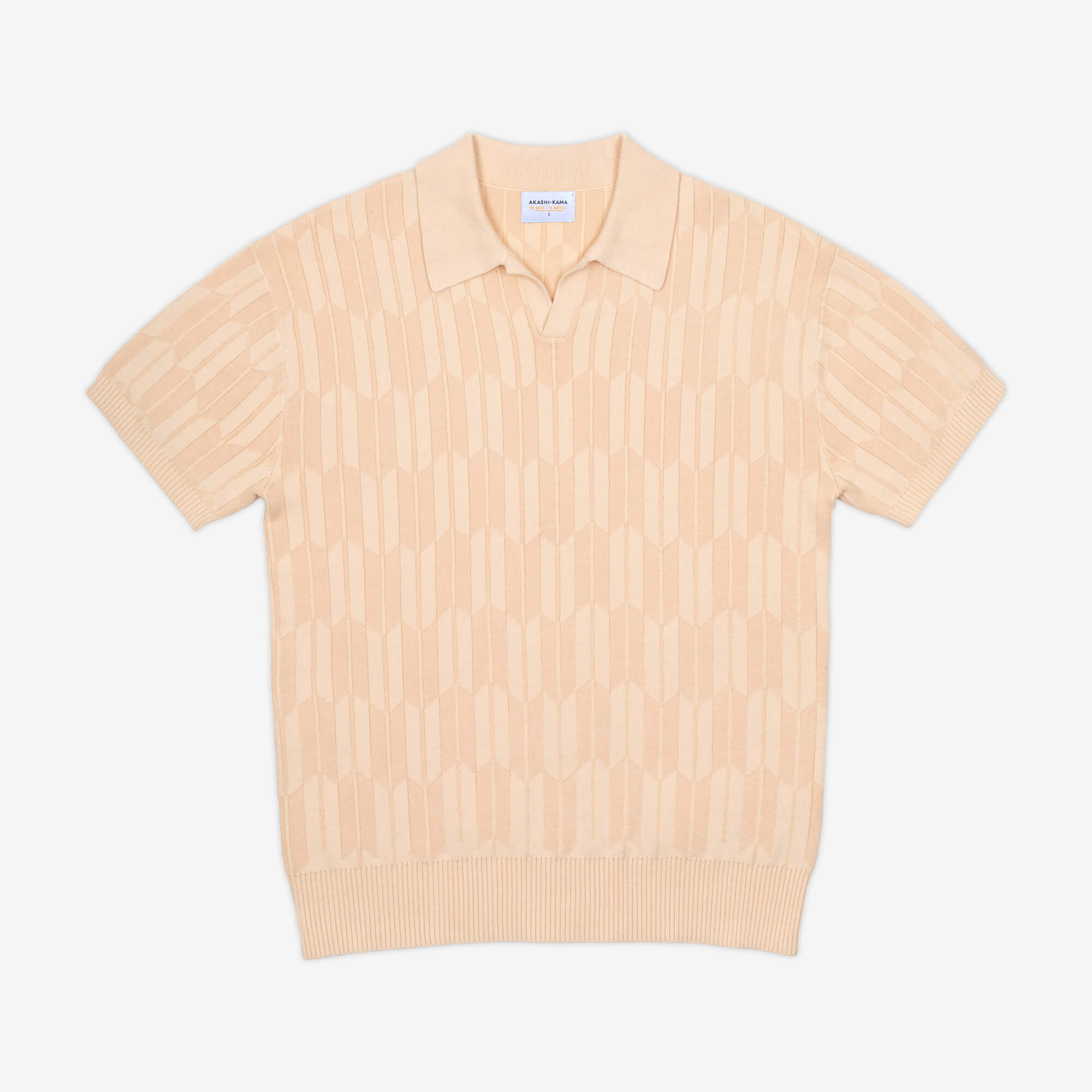 Ojii Knit Polo - Cream Arrow | AKASHI-KAMA Shirt