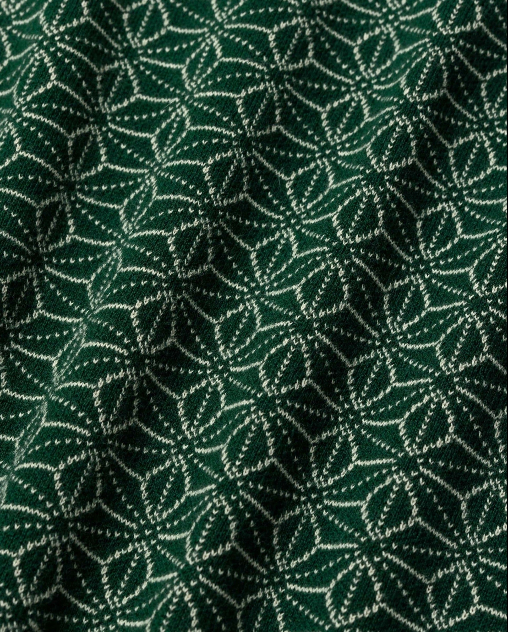 Forest Asanoha Print AKASHI KAMA Ojii Knit Polo Shirt
