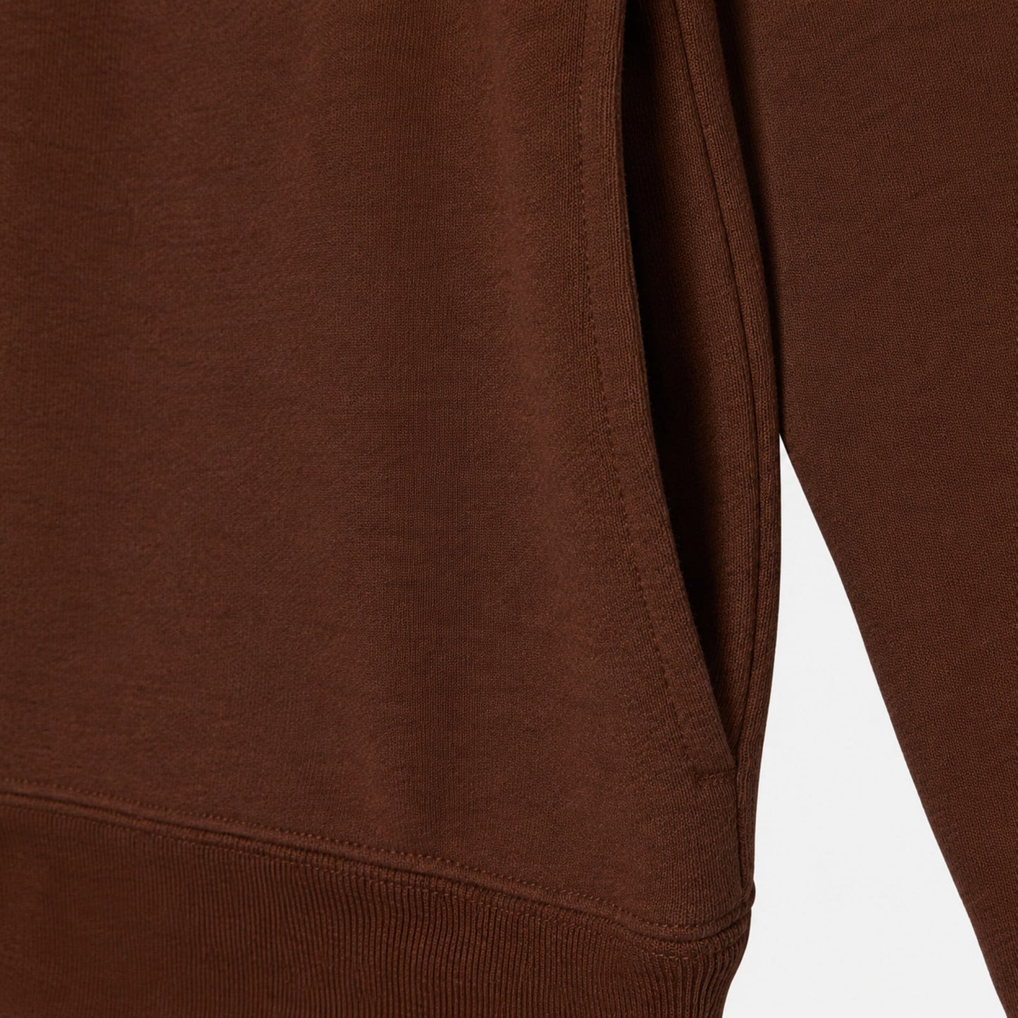 chocolate brown AKASHI-KAMA Crest Crewneck side pocket