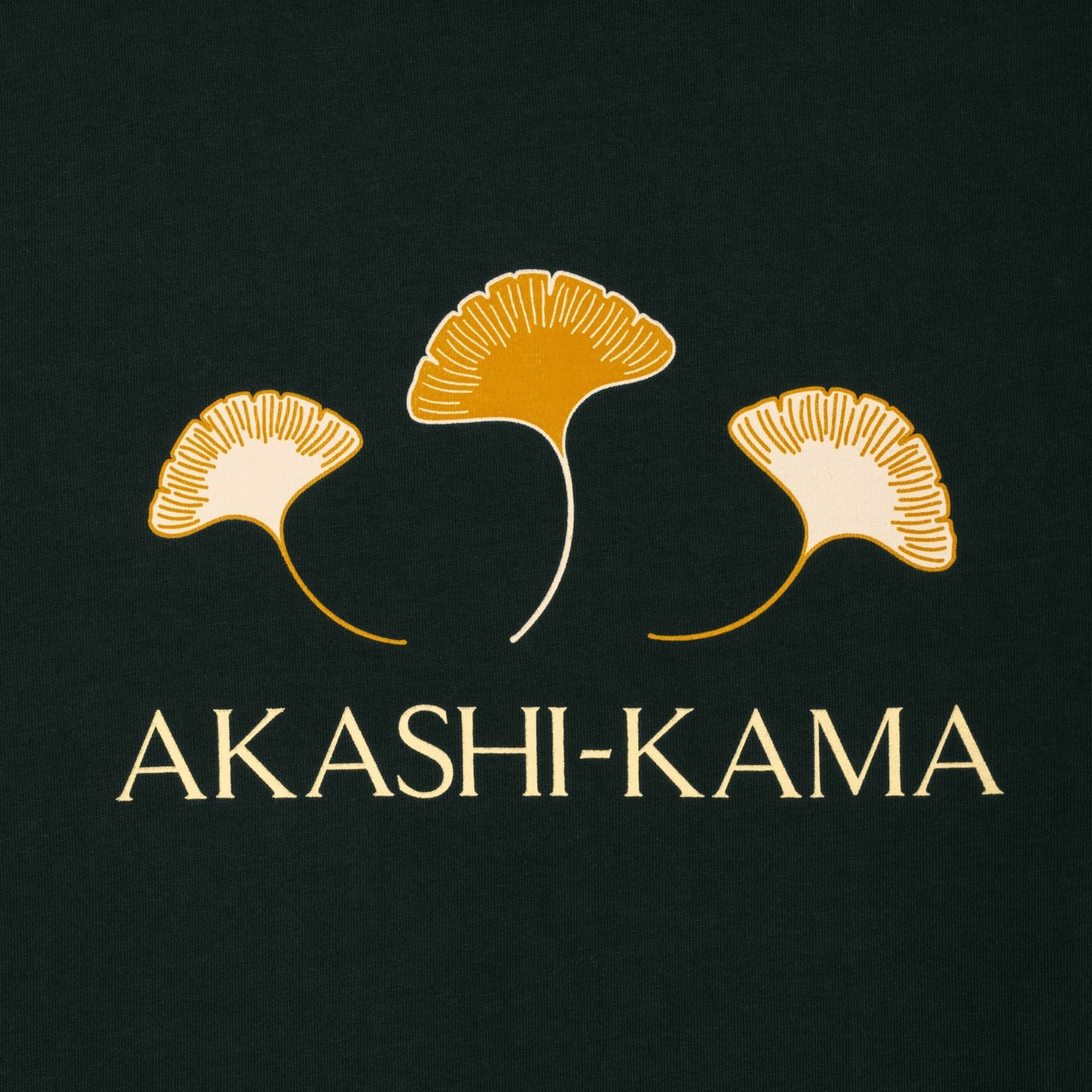 Hand Illustrated Japanese Ginkgo Leaf | AKASHI-KAMA Green Hoodie Made in USA Streetwear