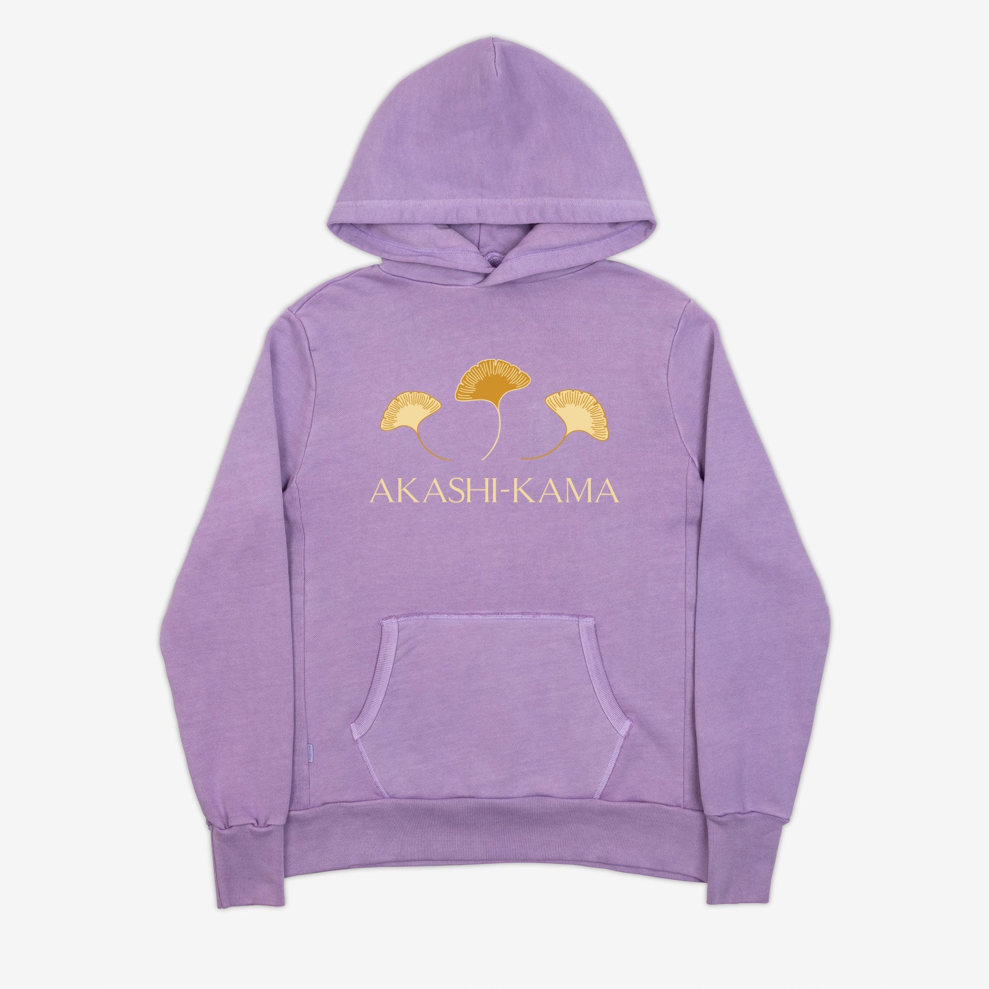 AKASHI-KAMA Ginkgo Leaf Hoodie in Wisteria| Made in USA Japanese Streetwear