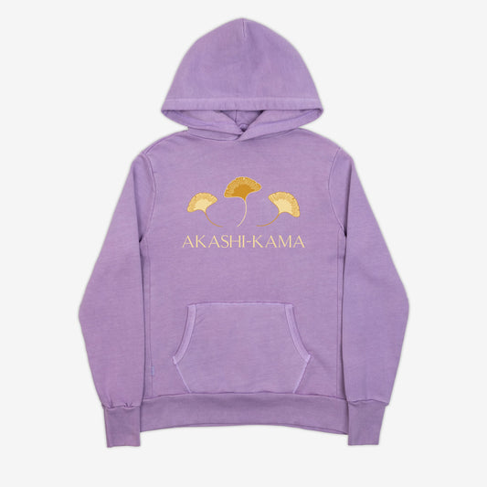 AKASHI-KAMA Ginkgo Leaf Hoodie in Wisteria| Made in USA Japanese Streetwear