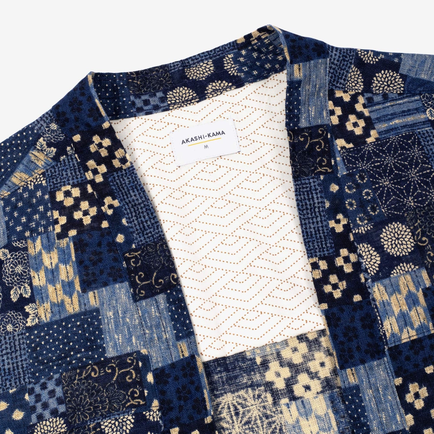 Deep Indigo Boro Print Haori | AKASHI KAMA