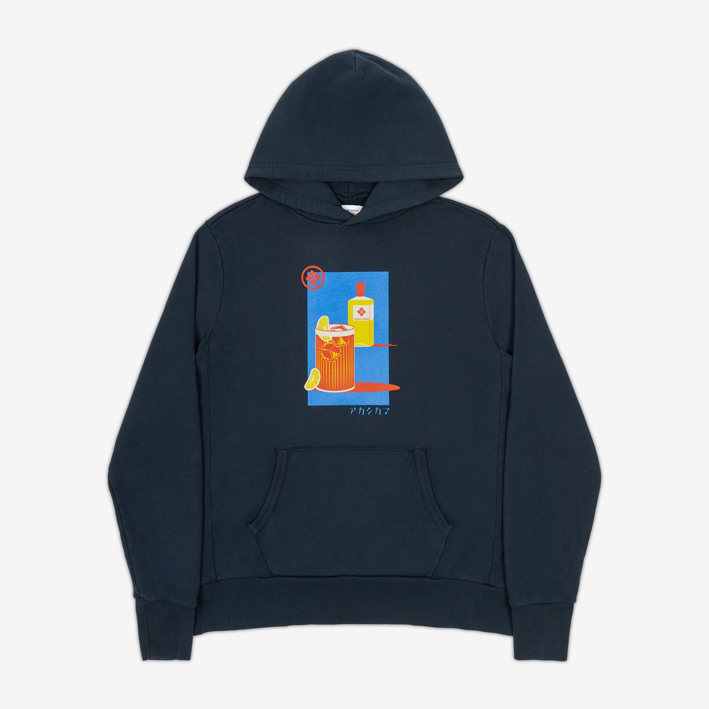 Indigo Highball Vintage Japanese Design Hoodie | AKASHI-KAMA