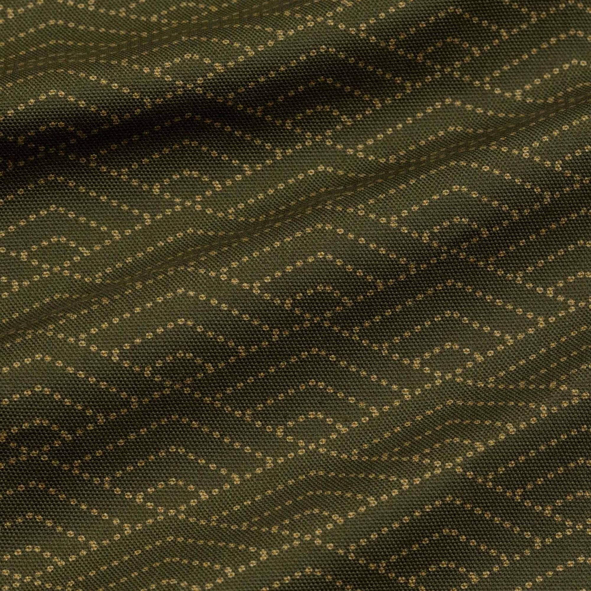Army Green Japanese Wave Pattern | AKASHI-KAMA