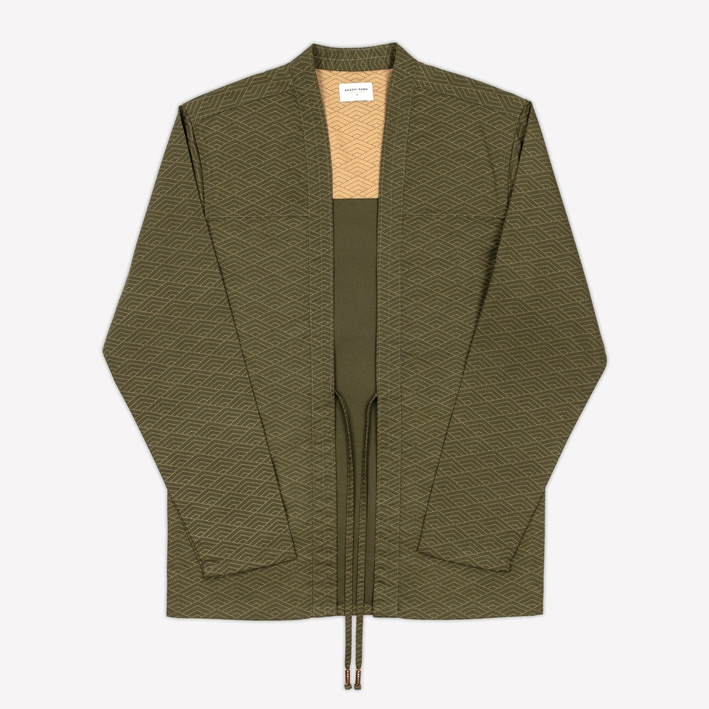 Army Green Wave Noragi Jacket | Japanese Kimono Style