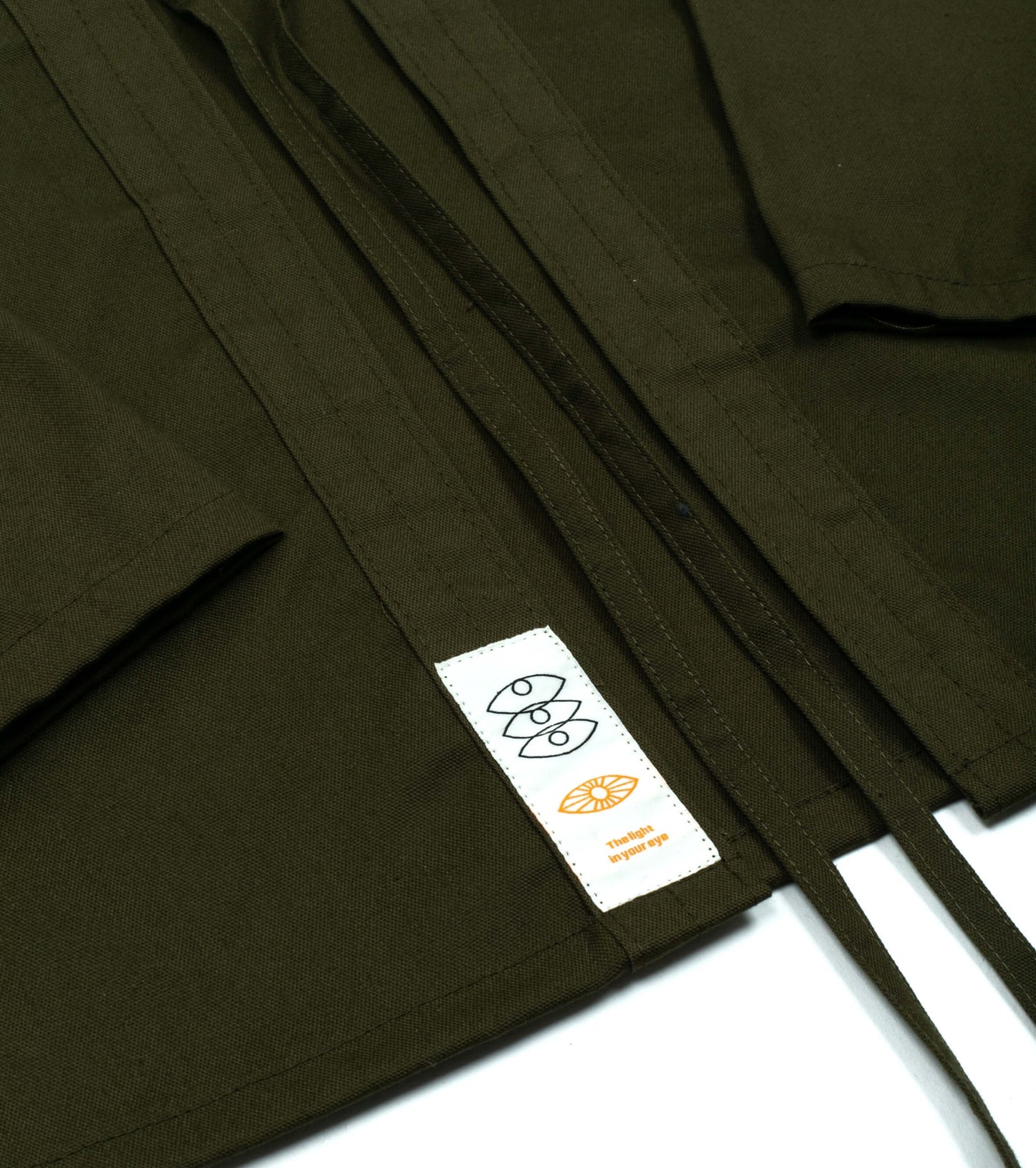 AKASHI KAMA x Moon Collective Army Green Noragi Jacket | Kimono Shirt Japanese Streetwear Style