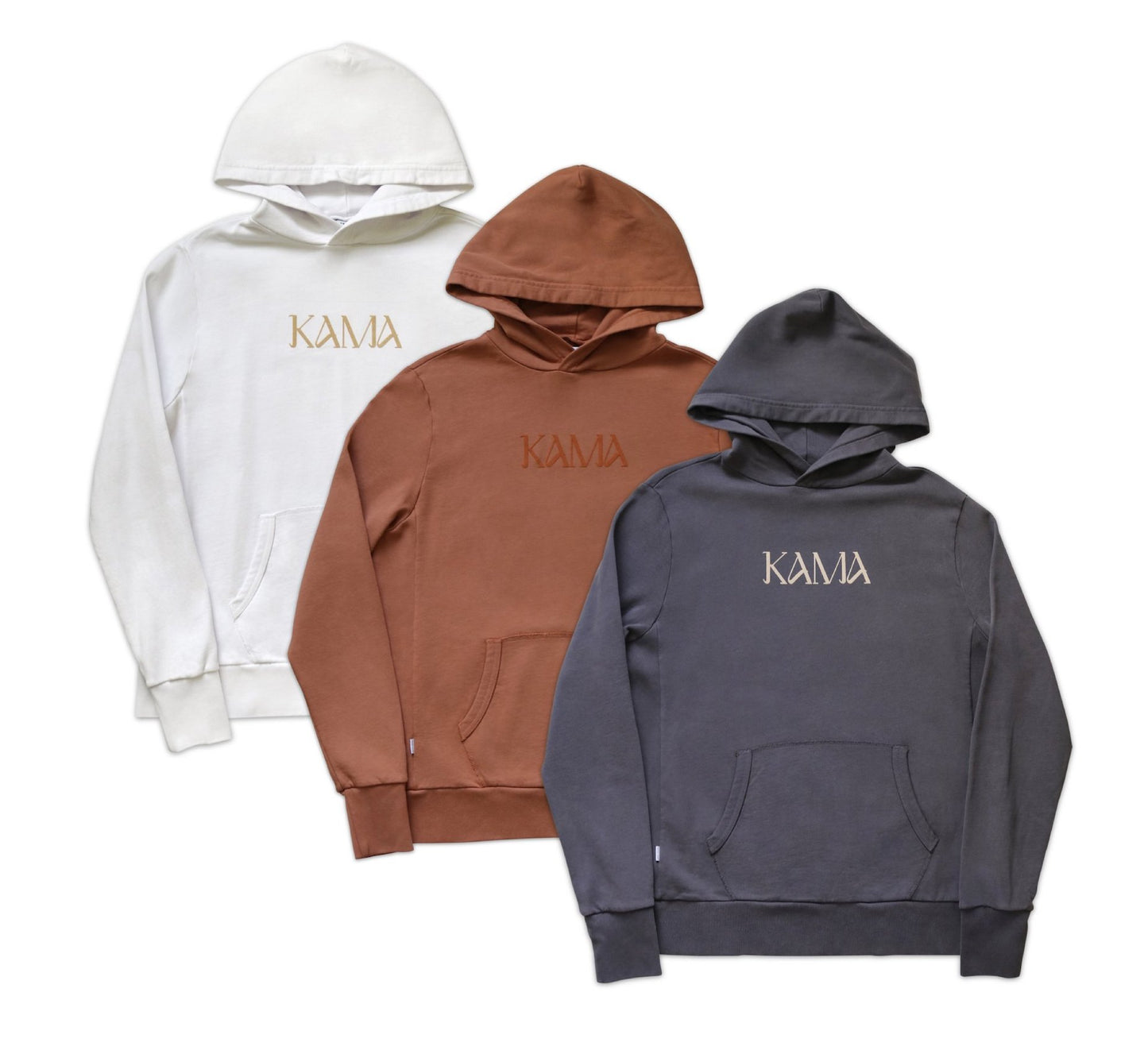 KAMA Flock Hoodie - White