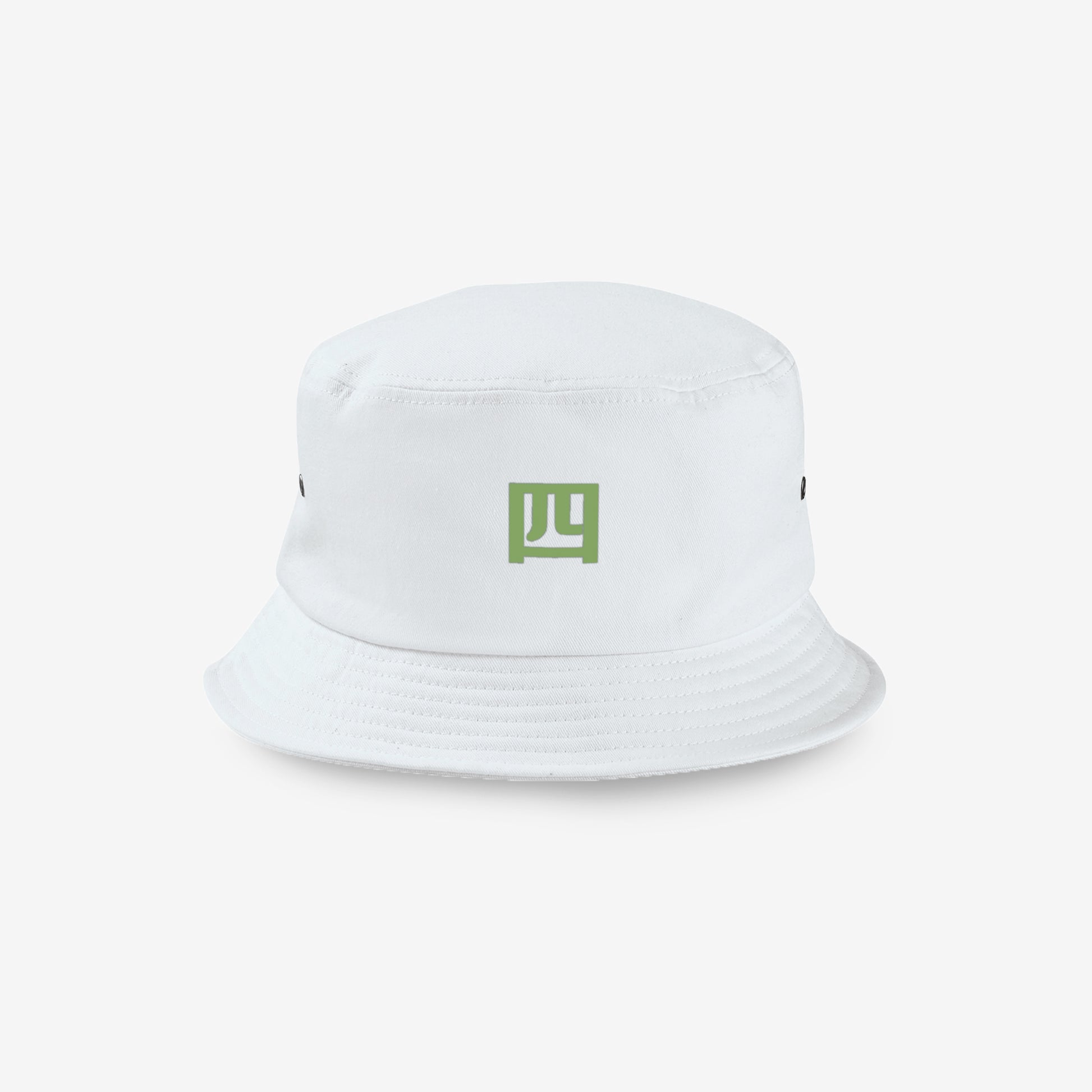 White Bucket Hat Yonsei Kanji Akashi Kama