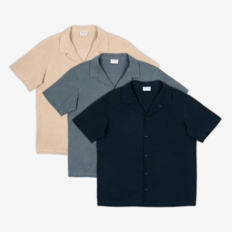 AKASHI-KAMA Camp Collar Button Down Shirt | Japanese Style Streetwear Made in USA