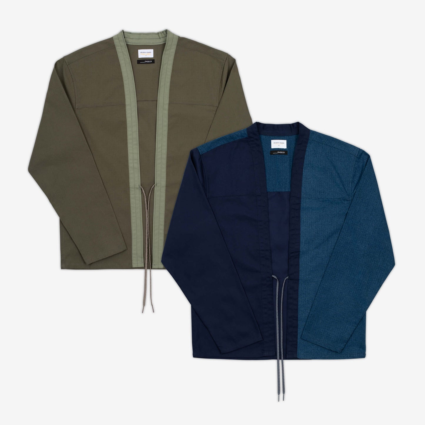 Akashi OnDeck Ripstop Noragi Jackets | Indigo Kimono Streetwear Olive Japanese Shirt Style