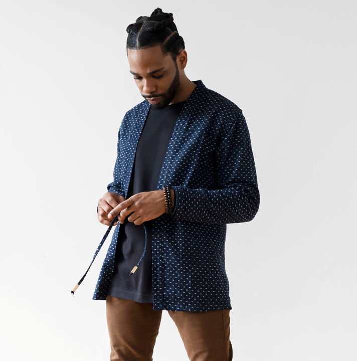 Japanese Pattern Yama Noragi Jacket Style | Akashi Kama Kimono Mens Streetwear