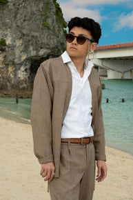 Japanese Suit Noragi Jacket Mocha Taupe AKASHI-KAMA