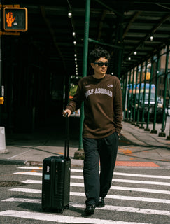 AKASHI-KAMA x Public Drip mens Golf Abroad Shirt - Coffee | pleated pants in sashiori black 