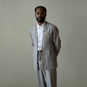 Japanese Suit Noragi Jacket Smoke AKASHI-KAMA