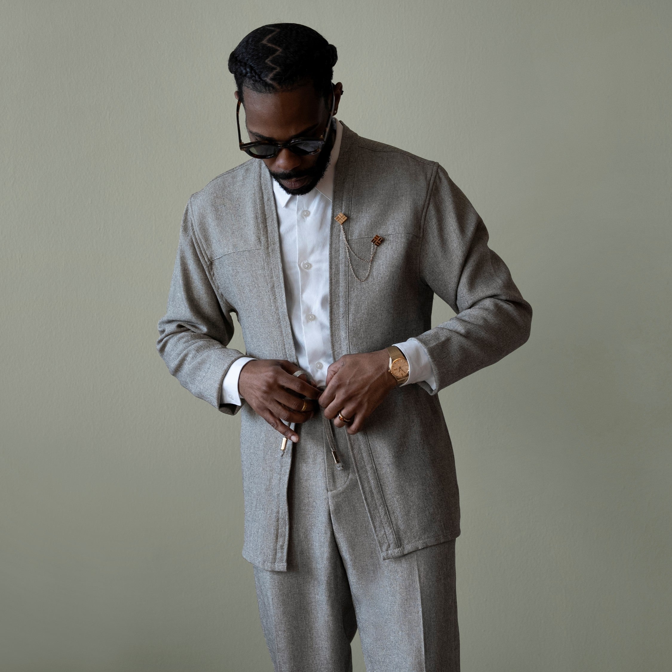 AKASHI KAMA Noragi Suit Jacket | Japanese Premium Mens Streetwear