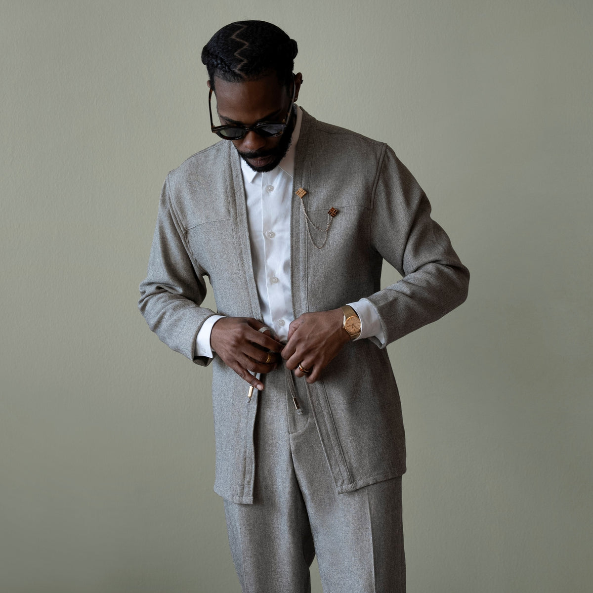 AKASHI KAMA Noragi Suit Jacket | Japanese Premium Mens Streetwear