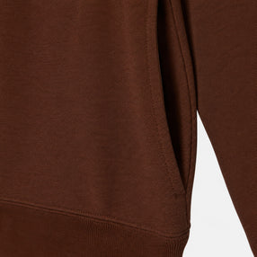 chocolate brown AKASHI-KAMA Crest Crewneck side pocket