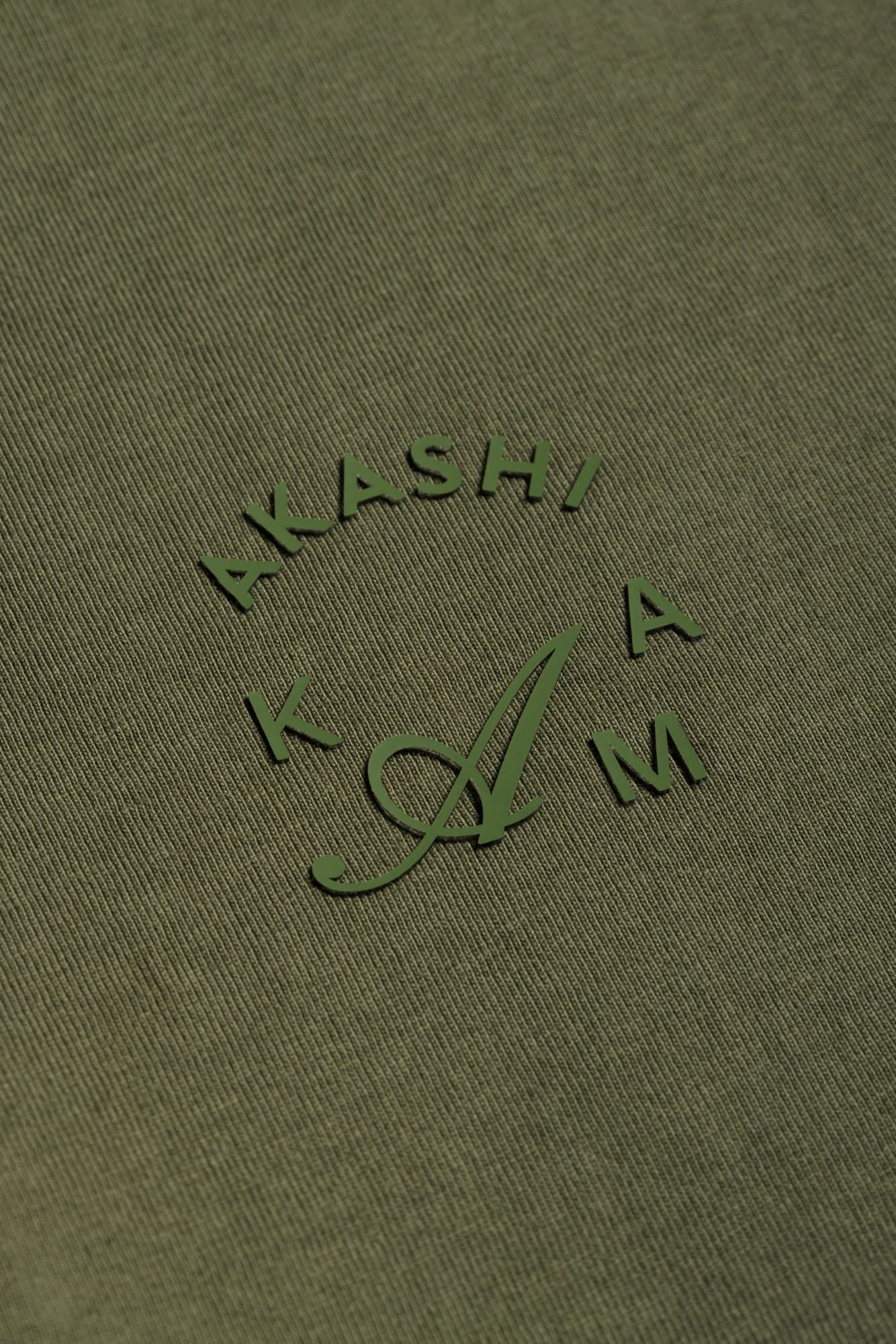 Matcha Green Silicon 3D Crest Logo in Olive AKASHI-KAMA Stamped tee