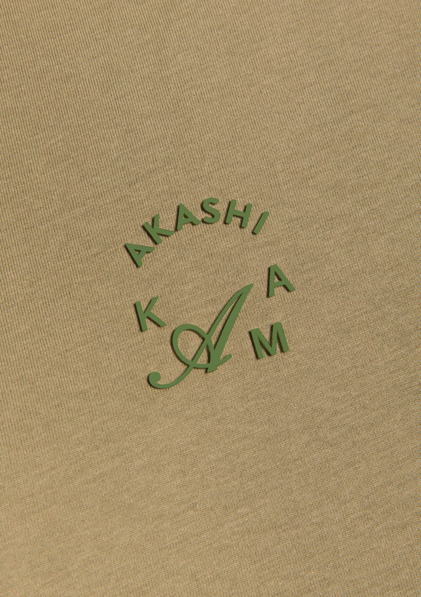 Matcha green Silicon 3D Crest Logo in Tan AKASHI-KAMA Stamped tee
