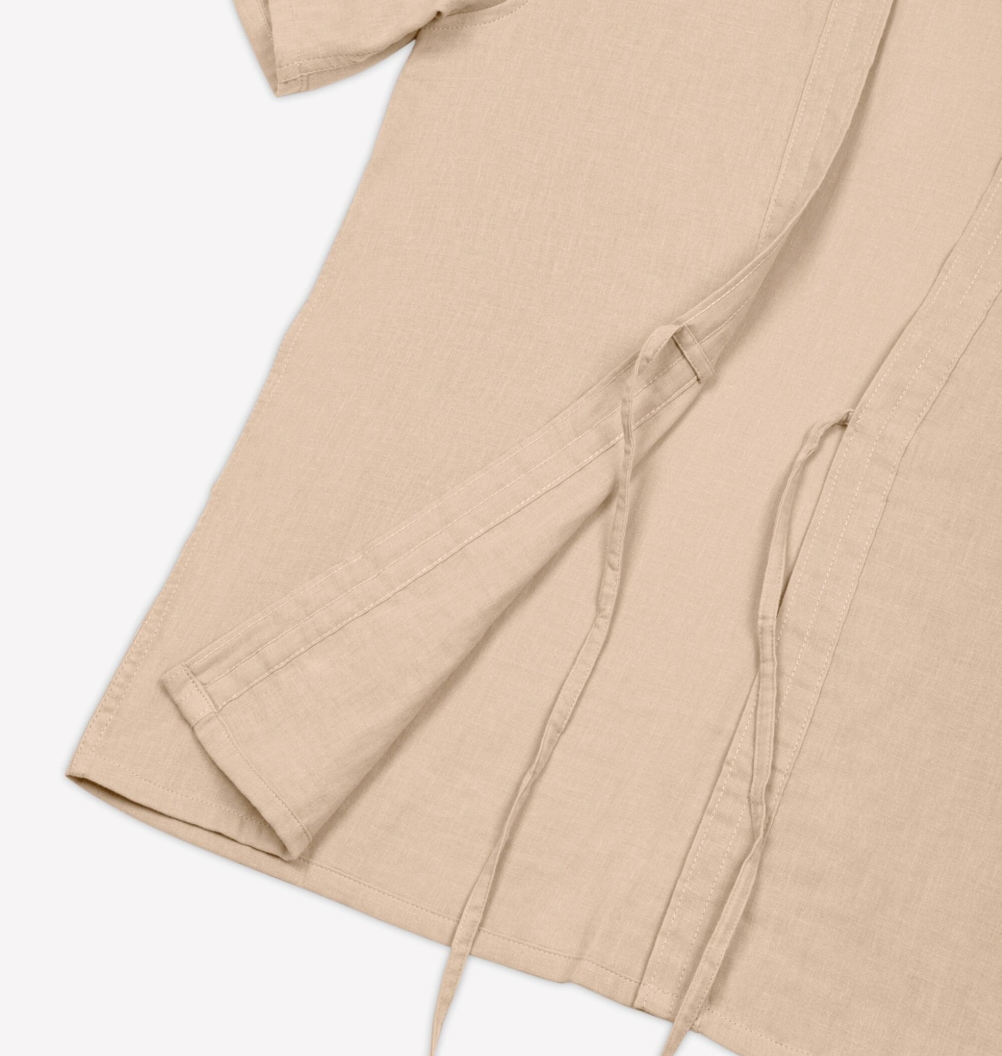 Modern Japanese Haori Jacket in Oat | Noragi Kimono Style AKASHI-KAMA Streetwear