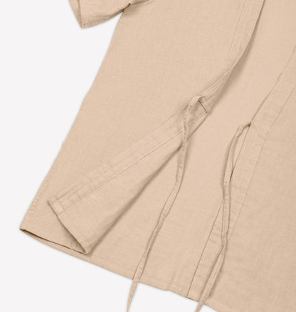 Modern Japanese Haori Jacket in Oat | Noragi Kimono Style AKASHI-KAMA Streetwear