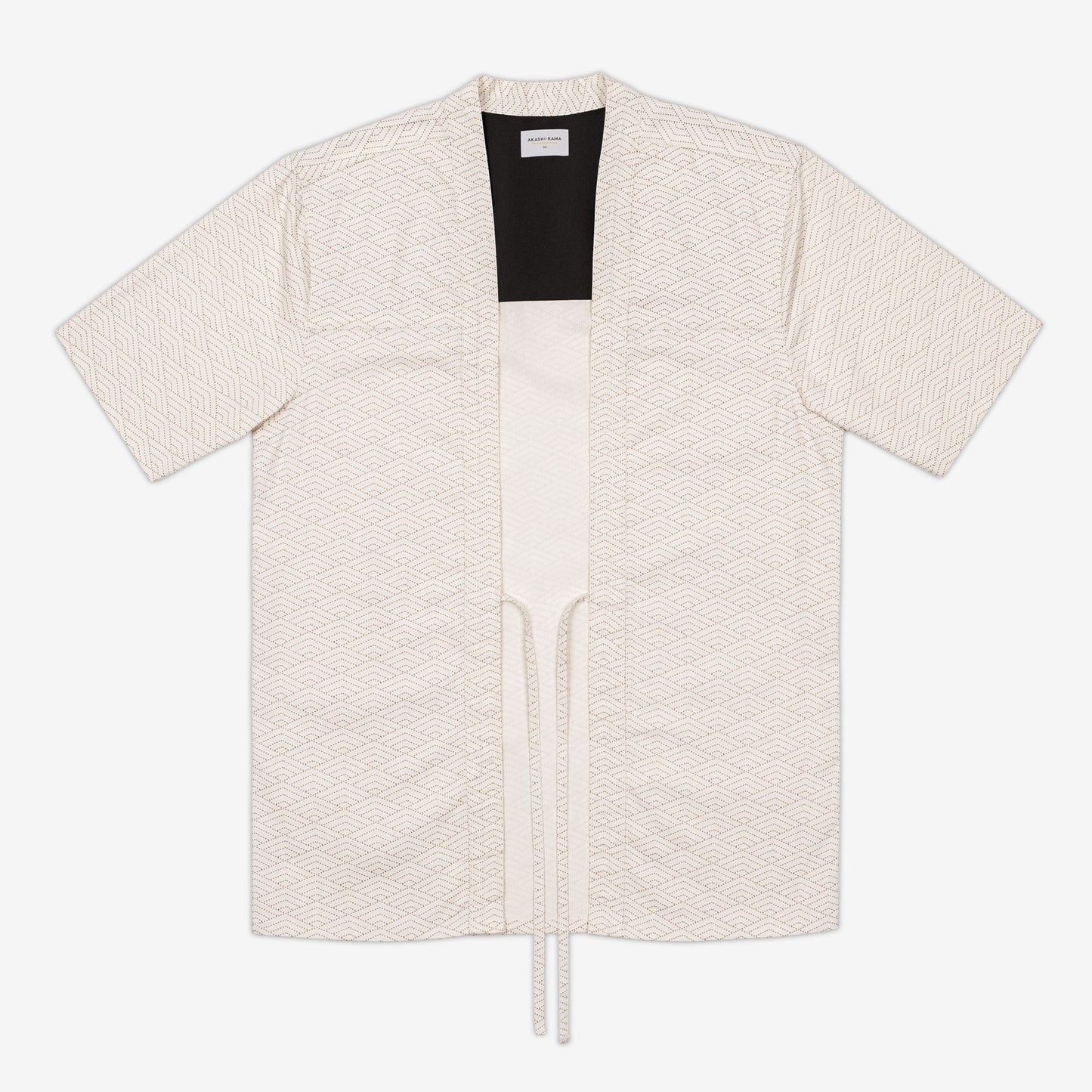AKASHI-KAMA Off White Wave Haori Jacket | Kimono Shirt Japanese Streetwear