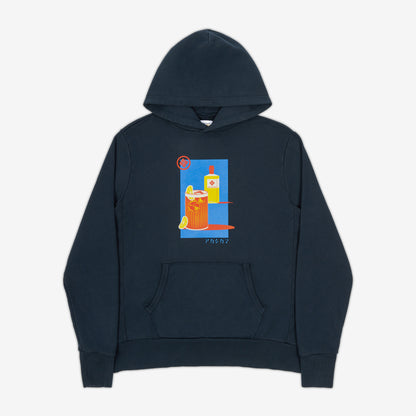 Indigo Highball Vintage Japanese Design Hoodie | AKASHI-KAMA