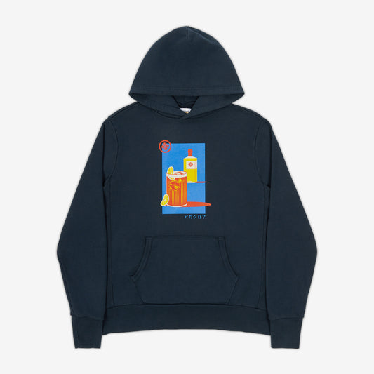 Indigo Highball Vintage Japanese Design Hoodie | AKASHI-KAMA