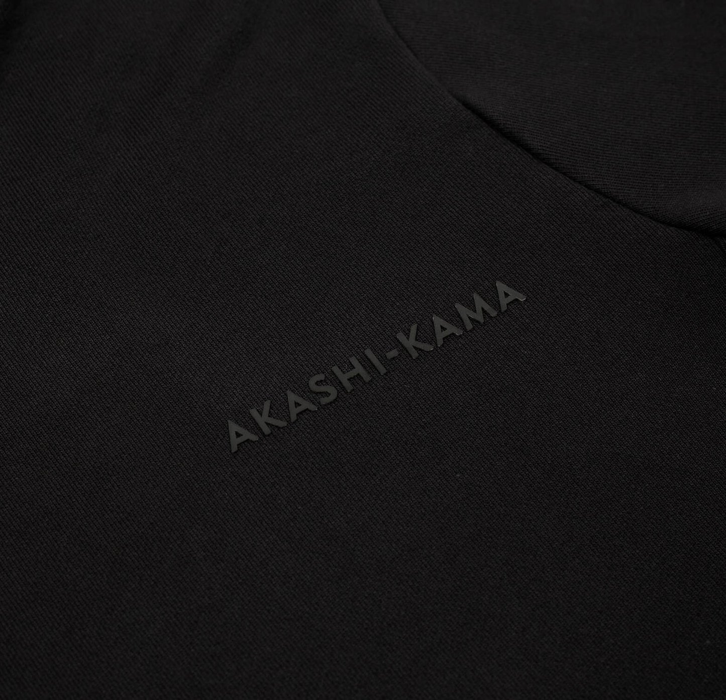 Stamped Logo AKASHI-KAMA Tee in Black Streetwear Garment Dye Shirt Silicone Print