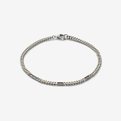Yujo Chain Bracelet with 925 Sterling Silver and Smokey Quarts Gemstones - AKASHI-KAMA | LOUPN