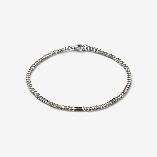 Yujo Chain Bracelet with 925 Sterling Silver and Smokey Quarts Gemstones - AKASHI-KAMA | LOUPN