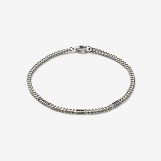 Yujo Chain Bracelet with 925 Sterling Silver and Smokey Quarts Gemstones - AKASHI-KAMA | LOUPN