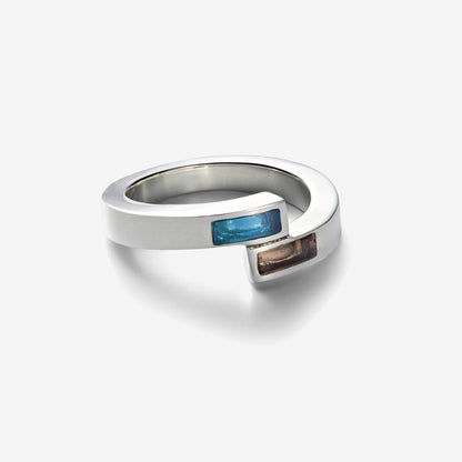 Ujeong Stone Ring - 925 Sterling Silver and Gemstones AKASHI-KAMA | LOUPN