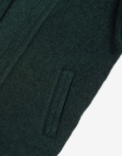 Boiled Wool Forest Noragi Jacket Style | Green Kimono Pocket Shirt Japanese AKASHI-KAMA Streetwear