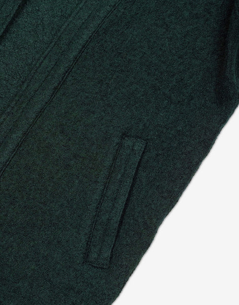 Boiled Wool Forest Noragi Jacket Style | Green Kimono Pocket Shirt Japanese AKASHI-KAMA Streetwear