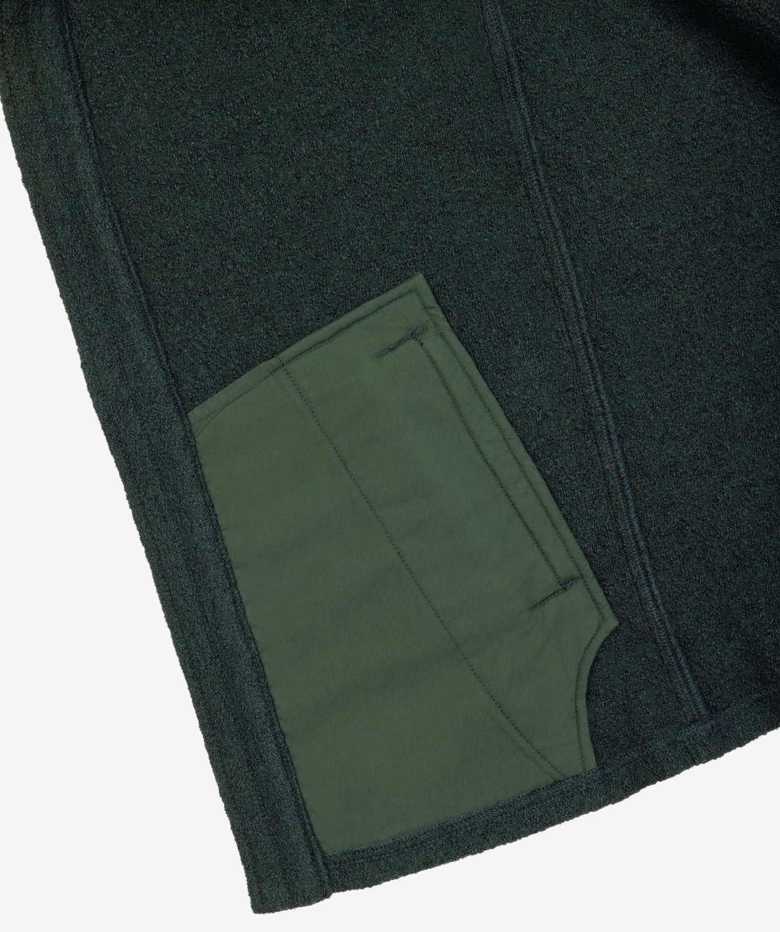 AKASHI-KAMA Boiled Green Wool Jacket | Japanese Pocket Noragi Streetwear Kimono Style Shirt