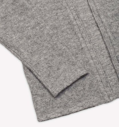 AKASHI-KAMA Boiled Wool Noragi Jacket in Grey | Japanese Streetwear Kimono Shirt