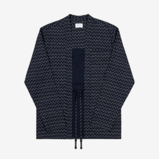 Noragi Jacket in Black Arrow | Kimono Style Jacket Japanese Pattern Streetwear Shirt