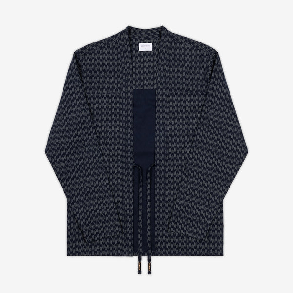 Noragi Jacket in Black Arrow | Kimono Style Jacket Japanese Pattern Streetwear Shirt