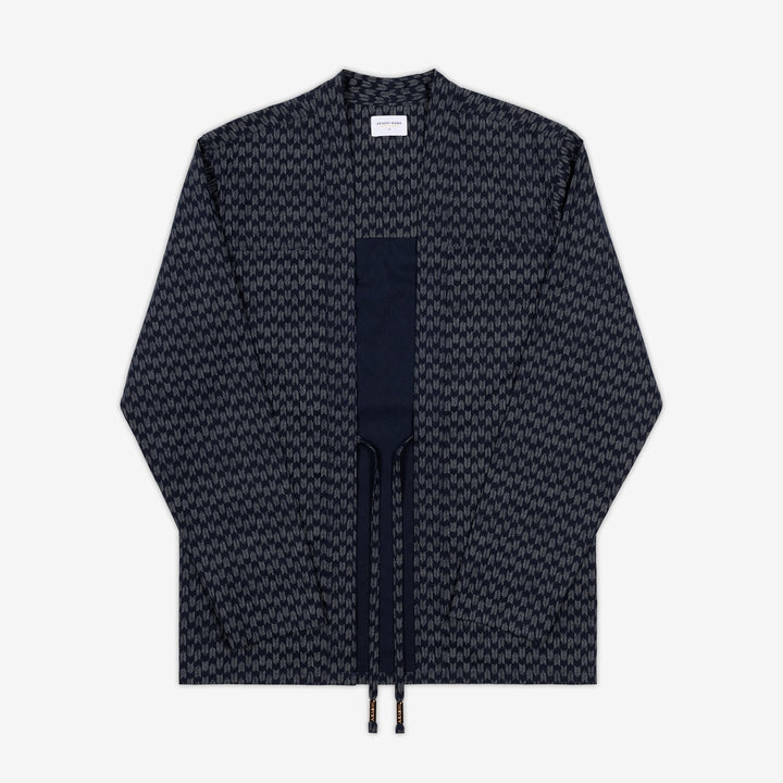 Noragi Jacket in Black Arrow | Kimono Style Jacket Japanese Pattern Streetwear Shirt