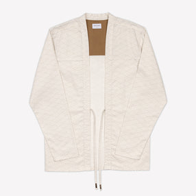 AKASHI-KAMA Off White Noragi Jacket | Kimono Shirt Japanese Streetwear