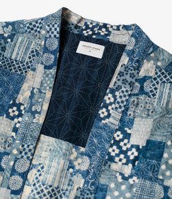 Boro Print Noragi Jacket Style | Kimono Shirt Japanese AKASHI-KAMA Streetwear