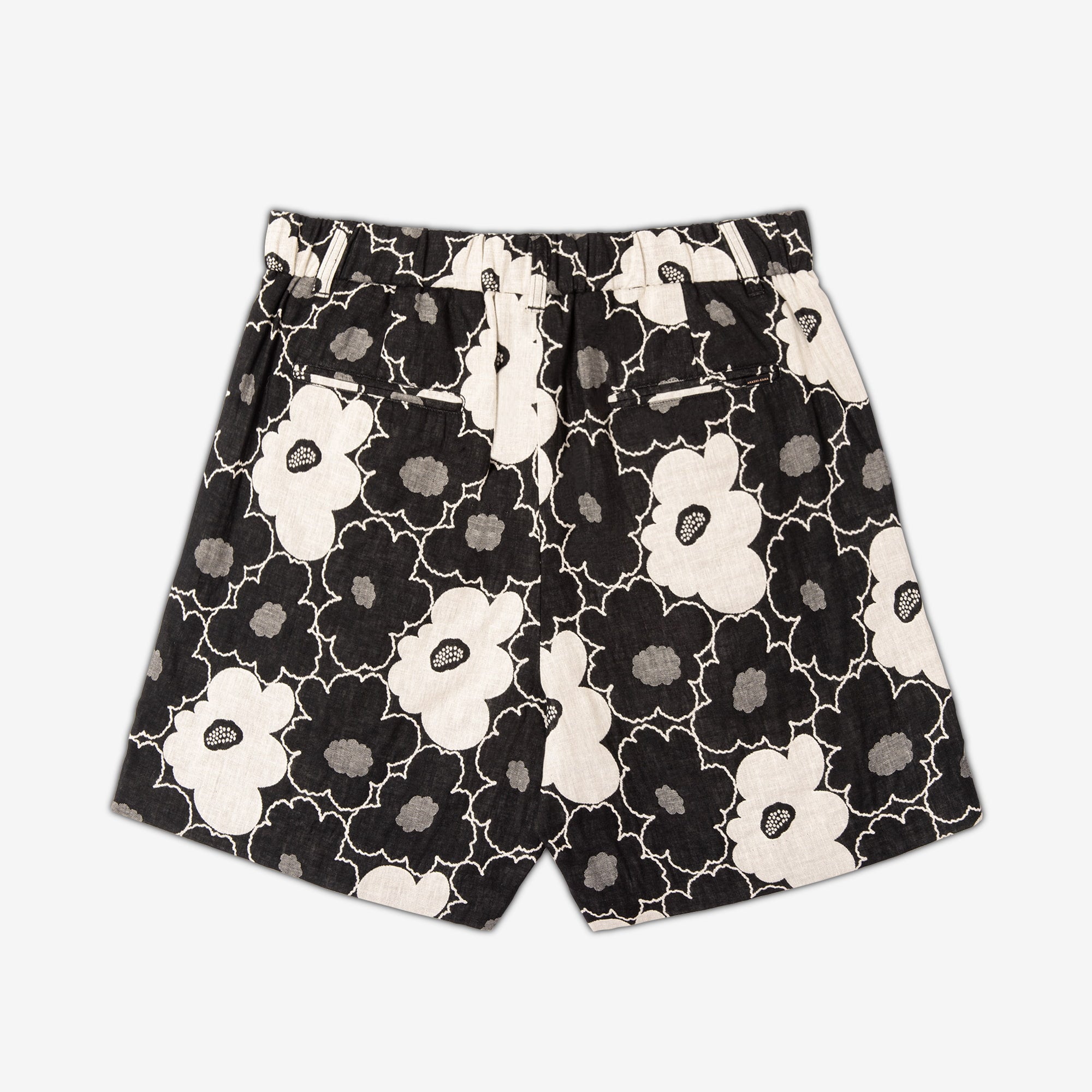 floral pattern AKASHI-KAMA Japanese cotton tailored pocket shorts
