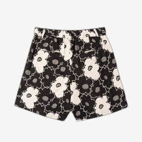 floral pattern AKASHI-KAMA Japanese cotton tailored pocket shorts