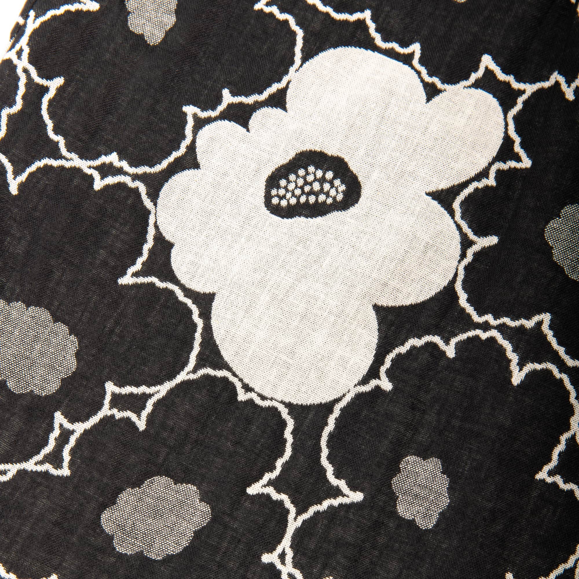 black Jacquard Japanese cotton woven Hana floral pattern
