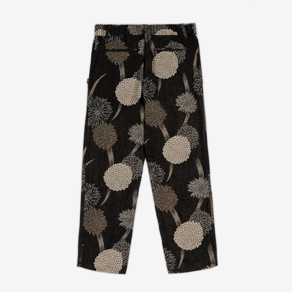Kiku jacquard floral pattern AKASHI-KAMA Japanese cotton tailored pocket trousers