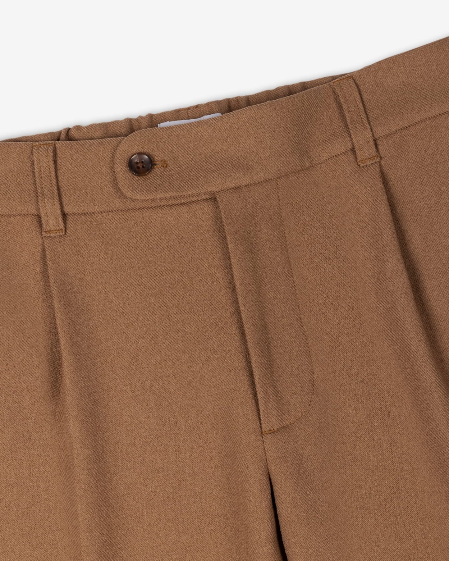 Elastic Waistband Trouser Kona Coffee Pleated Pant