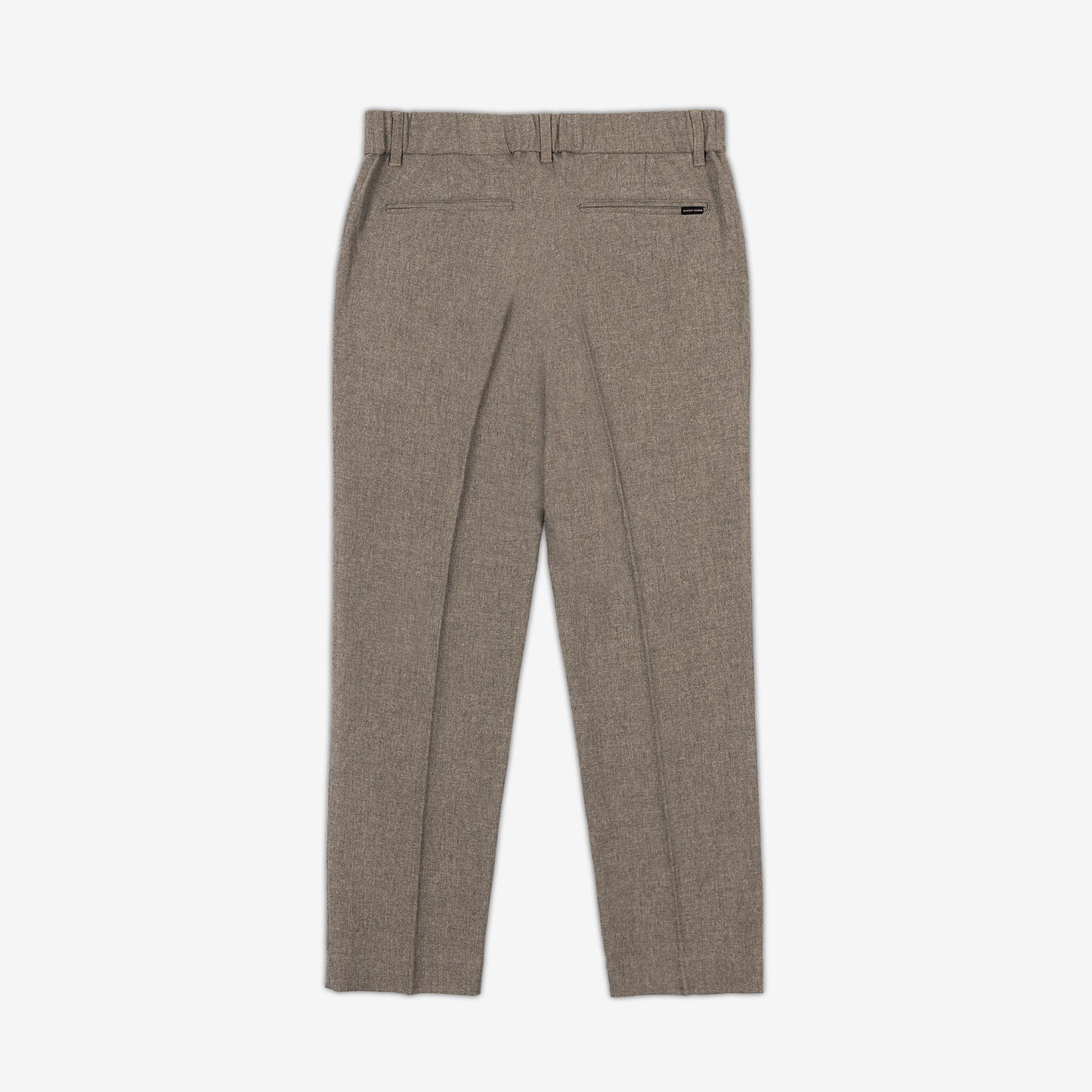 AKASHI-KAMA Mocha Taupe pleated trousers pockets and hidden elastic waistband