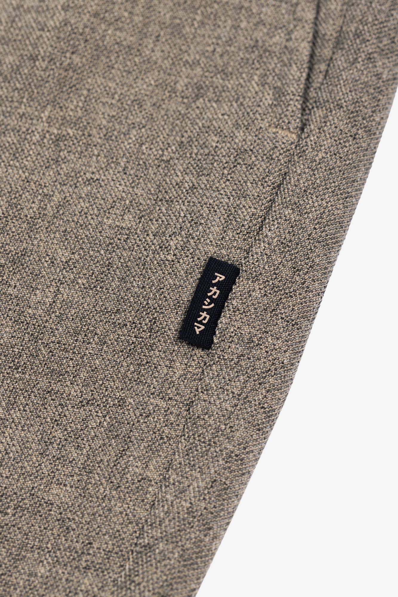 Mocha Taupe Pleated Trousers AKASHI-KAMA brand Japanese side tab